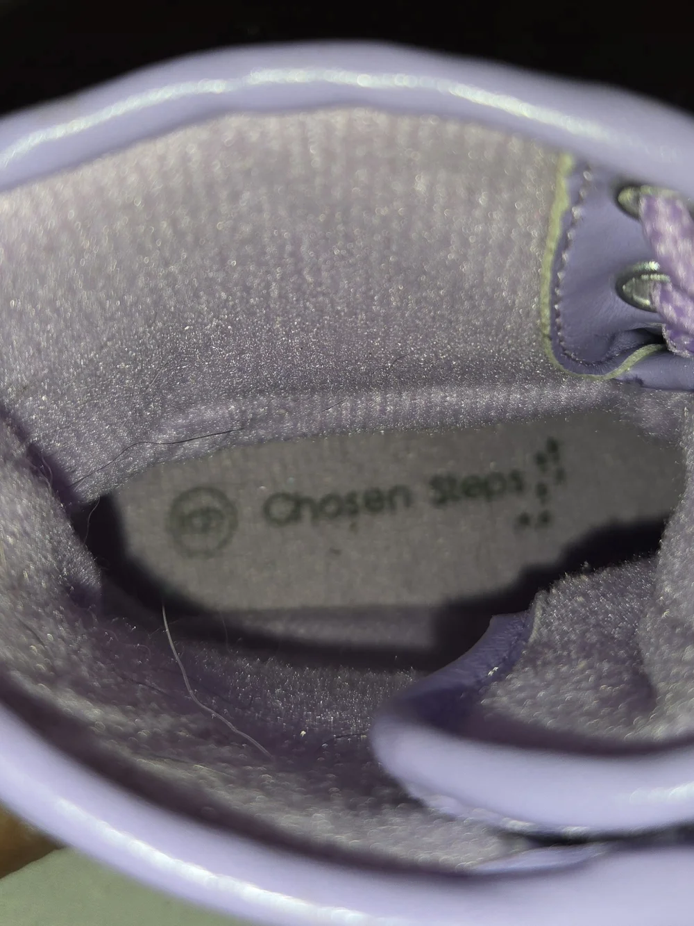 Chosen Steps Kids Purple Glitter Lace-Up Rain Boots SZ 6
